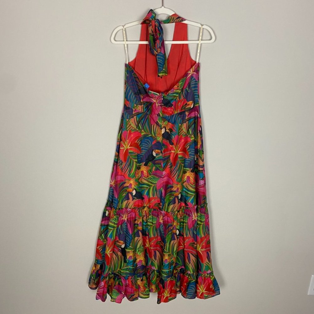 Farm Rio Brighton Maxi Halter Dress Womens Medium M - Picture 5 of 8